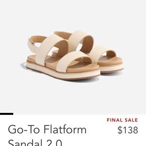 Cream Platform Sandals with Chunky Sole and Wide Straps